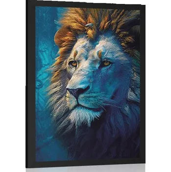 Plakát Dovido Plakát modro-zlatý lev