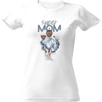 Dámské tričko Tričko s potiskem Super máma - holka, kluk dámské