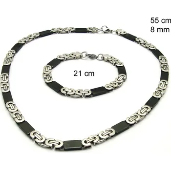 Řetízek Zlatnictví Helios Řetěz a náramek z Chirurgické oceli