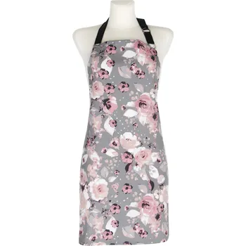 Kuchyňská zástěra My Best Home Patels 60 x 75 cm růžové květy/šedá