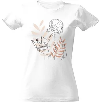 Dámské tričko Tričko s potiskem Holka s knihou dámské