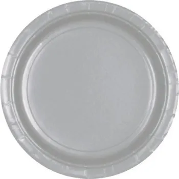 Party nádobí Amscan Talíře papírové stříbrné 23 cm 8 ks