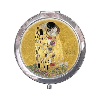 Kosmetické zrcátko Plumeria Plu - Kosmetické zrcátko G. Klimt, The Kiss Gold - 7 cm
