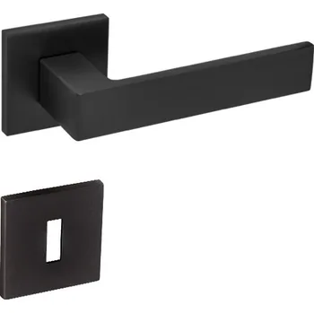 Dveřní kování MP-KOVÁNÍ Interiérová klika MP-HIT-HR SQ6 Černá matná hranatá