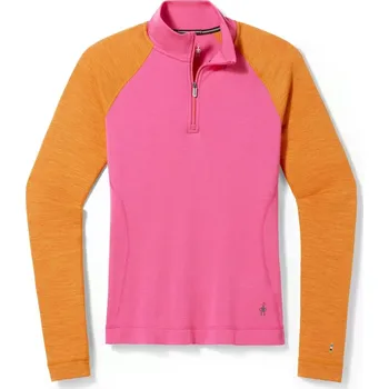 Smartwool W CLASSIC THERMAL MERINO BL 1/4 ZIP B power pink spodní prádlo