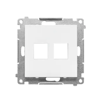Elektrická zásuvka SIMON TKP2.01/111 Kryt komunikační a datové zásuvky Keystone 2 násobný, plochý (přístroj s krytem) b