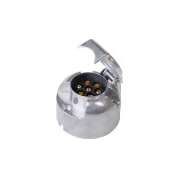 Elektrická zásuvka Zásuvka 7 pólová, kovová, stříbrná, připojení na ploché konektory 13608