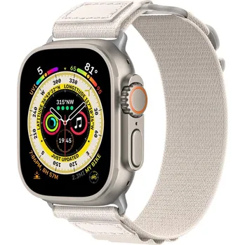 Řemínek na hodinky X-SITE Řemínek pro Apple watch nylon kožený 42/44/45/49mm bílý