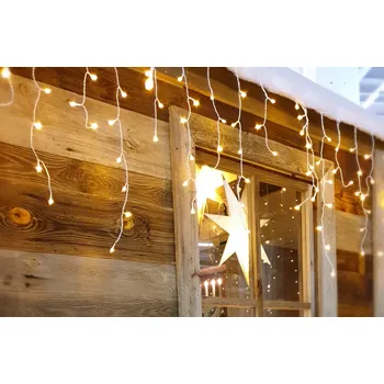 Vánoční dekorace Cortina Vánoční osvětlení světýlka rampouchy 300LED teplá bílá + flash