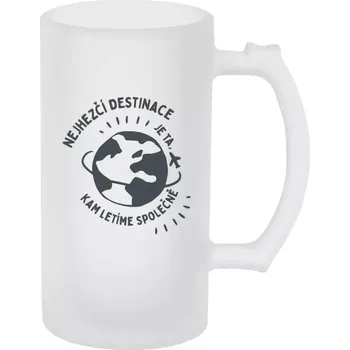 Sklenice Půllitr skleněný matný Nejhezčí destinace