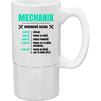 Sklenice Půllitr pro mechaniky - Hodinová sazba - mechanik - 500 ml
