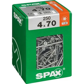 Vrut Spax Wirox Univerzální vrut T-Star plus, ø 4 × 70 mm, drážka: TX 20, 250 ks&nbsp;4191010400706