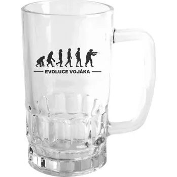 Sklenice Půllitr pro vojáky - Evoluce - voják - čirý