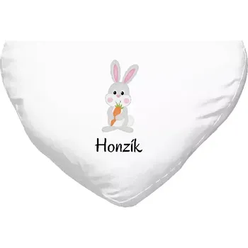 Polštář Polštář srdce 40x35 cm Králíček, vlastní jméno