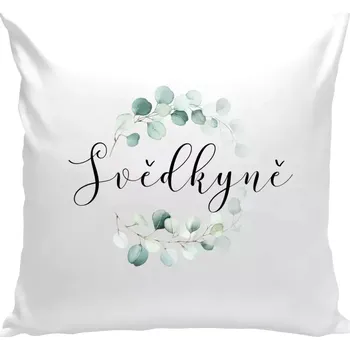 Polštář Polštář bílý 40x40 cm Svědkyně - eukalyptus