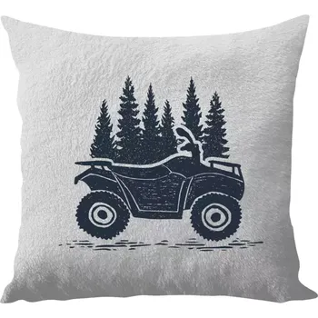 Polštář Polštář bílý 40x40 cm - dlouhý chlup Čtyřkolka