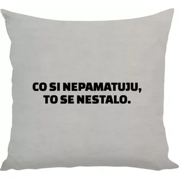 Polštář Polštář lněný 40x40 cm Co si nepamatuju, to se nestalo