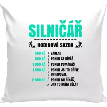 Polštář Polštář bílý 40x40 cm Hodinová sazba - silničář