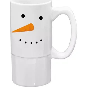 Sklenice Půllitr bílý vysoký Sněhulák