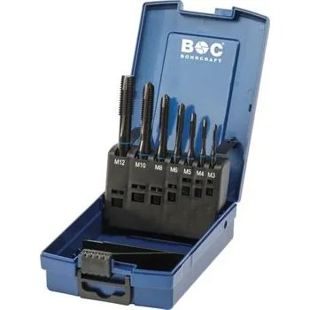 Závitořezný nástroj BOHRCRAFT sada strojních závitníků M3-M12 HSS-E modrý kroužek tvar B 7dílná