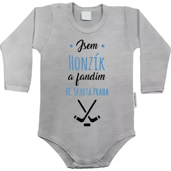 Kojenecký body Dětské body s dlouhým rukávem Fandím hokeji se jménem