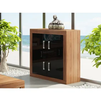 Komoda Komoda GOUDINI 4D, švestka wallis/černý lesk, 5 let záruka + vyzvednutí ZDARMA