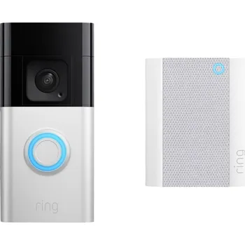 Domovní zvonek ring B0BFJNL42P domovní IP/video telefon Video Doorbell plus Chime (2nd Gen) Wi-Fi niklová (matná), černá