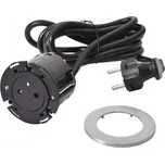 Vestavná zásuvka Incara Disq 60 1x230V černá/kov Legrand 654722