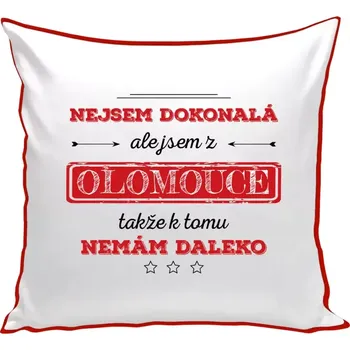 Polštář Polštář barevný 32x32 cm Nejsem dokonalá, ale jsem z...