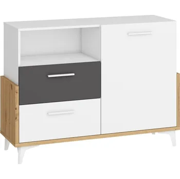 Komoda Komoda LEPON 125W, dub artisan/bílá/grafit, 5 let záruka + vyzvednutí ZDARMA