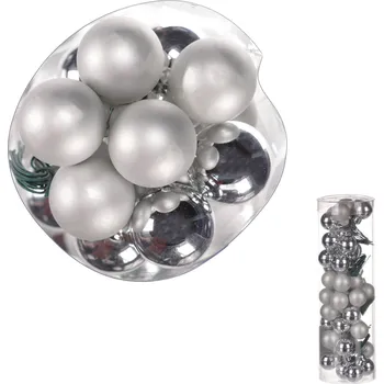 Vánoční dekorace Autronic Ozdoby skleněné na drátku,stříbrné, pr.2cm, cena za 1 balení (48ks) - VAK111-2D