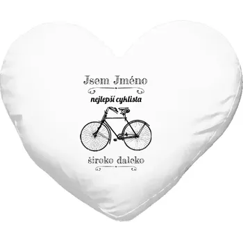 Polštář Polštář srdce 40x35 cm Jsem nejlepší cyklista široko daleko