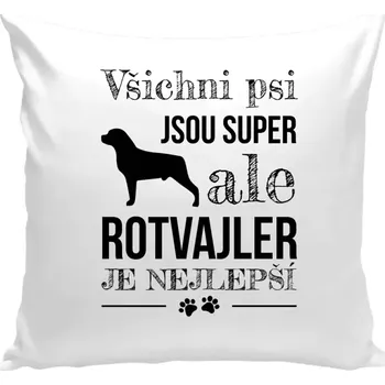 Polštář Polštář bílý 40x40 cm Rotvajler je nejlepší