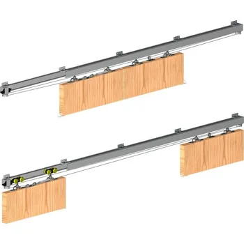 Symetric Sada pro posuvné dveře mechanizmus pro současný posun dveří, 4000 mm, stříbrná&nbsp;219-070