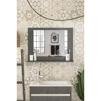 Hodiny Casarredo Police se zrcadlem KLEVIS barva antracit