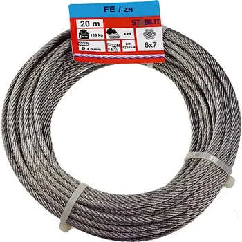 Lano Stabilit Ocelové lano, ø 4 mm, 20 m, 160 kg 596417