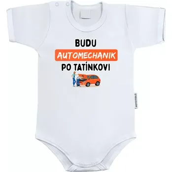 Kojenecký body Dětské body s krátkým rukávem Budu automechanik po tatínkovi