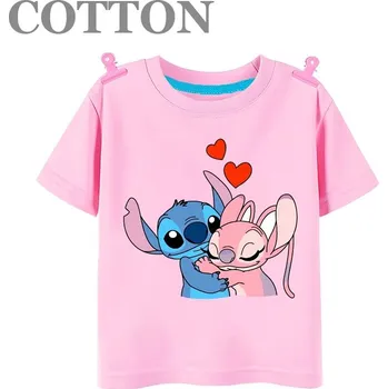 Lilo & Stitch Dětské růžové triko s potiskem na motivy oblíbené pohádky "Lilo a Stitch" Barva: růžová 2023100805, Velikost: 110