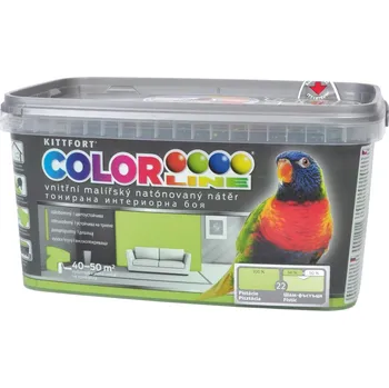barva na zeď KITTFORT COLORLINE Barva na stěnu, pistácie, matná, 4 kg COLORLINE BAREVNY NATER 22 PISTACIE