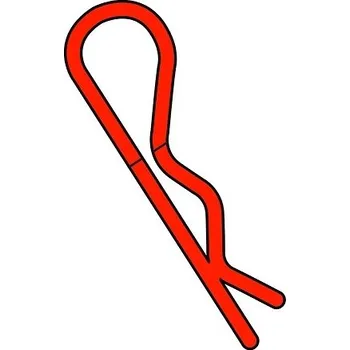 RC náhradní díl Team Corally - sponky karoserie - 45° ohnuté - střední - červené - 10 ks. - expresní doprava