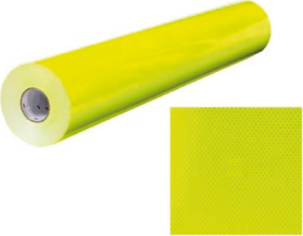 3M Diamond Grade reflexní samolepicí fólie - fluorescenční žlutozelená, šířka 91,4 cm - balení 50 cm