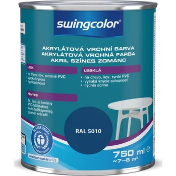 Lak na dřevo Swingcolor Barevný email, horská modř, lesklý, 750 ml 6170 T0750 5010