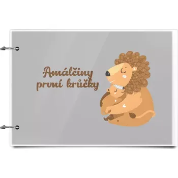 Fotokniha Plexi album se sponami První krůčky se jménem - lvíčci