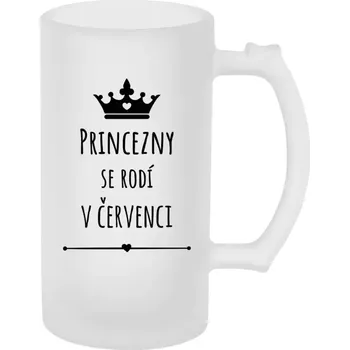 Sklenice Půllitr skleněný matný Princezny se rodí v ...