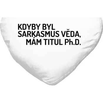 Polštář Polštář srdce 40x35 cm Kdyby byl sarkasmus věda, mám titul Ph.D.