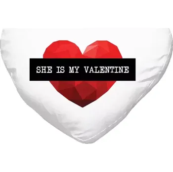 Polštář Polštář srdce 40x35 cm She is my Valentine