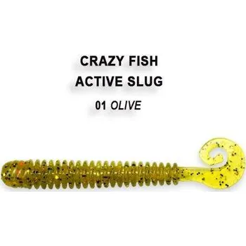 Umělá nástraha Gumová nástraha Crazy Fish Active slug 7,1cm 01 Olive (8ks)