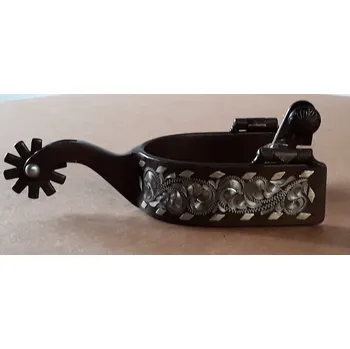 Ostruha GVR Westernové ostruhy hnědé s kytkama