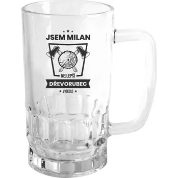 Sklenice Půllitr pro dřevorubce - Nejlepší v okolí - dřevorubec - čirý
