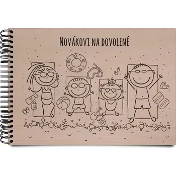 Fotokniha Dřevěné album s kroužkovou vazbou Na pláži